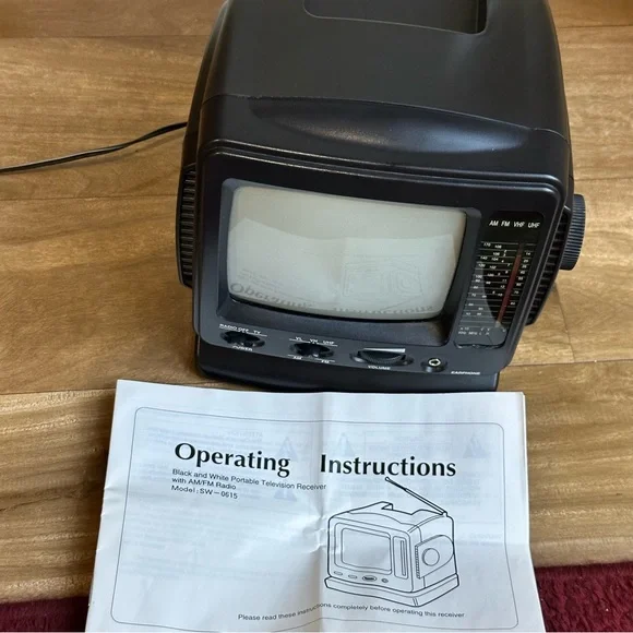 Portable Black TV Radio Combo